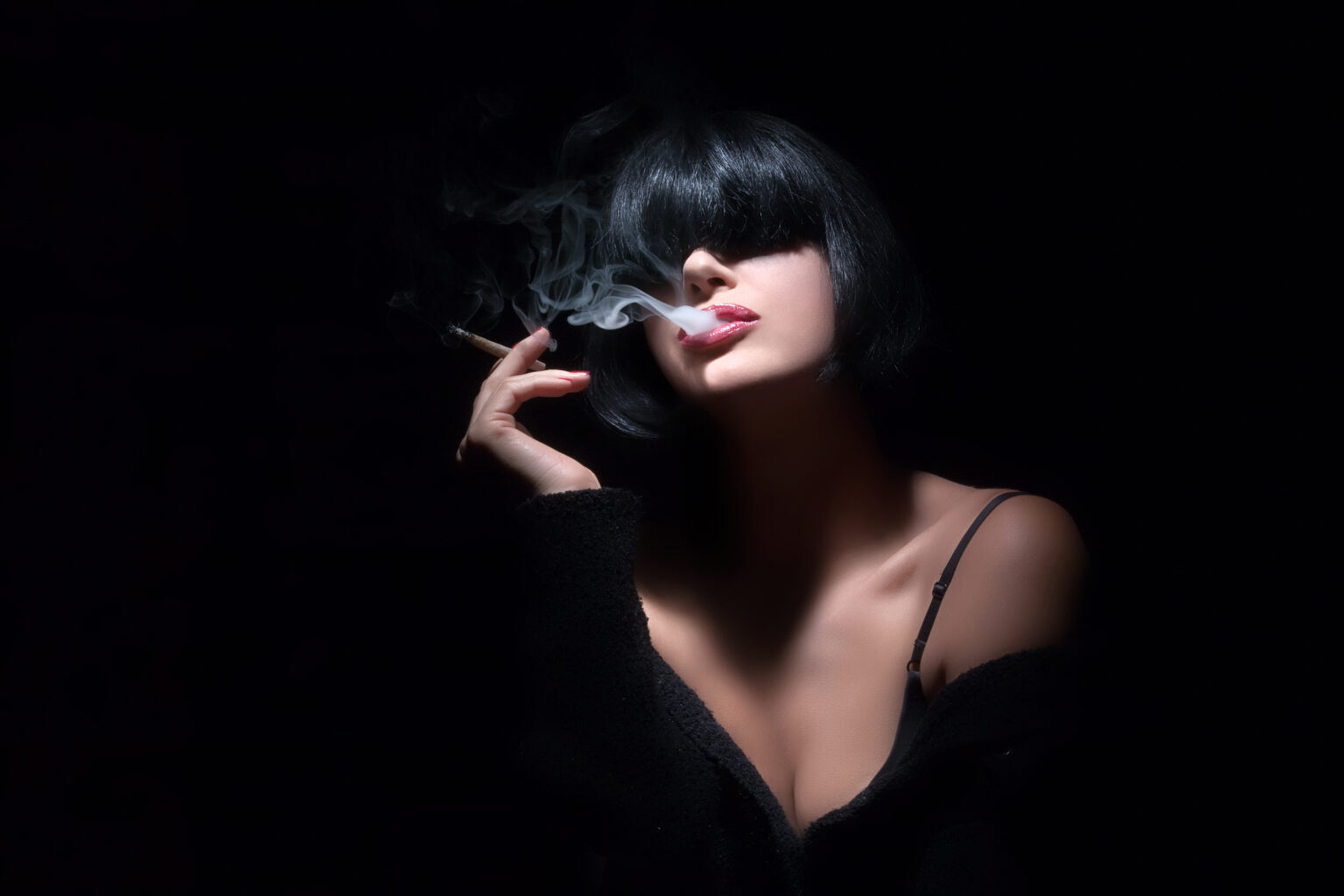 Sensual cigarette smoking